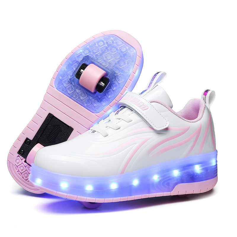 YONGBIAN LED Light-Up Roller Skate Shoes