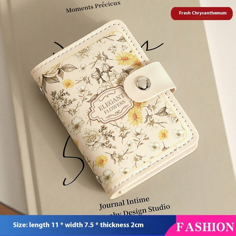 Retro Floral Oil Painting Card Holder