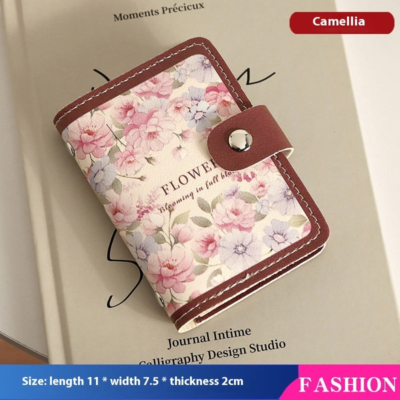 Retro Floral Oil Painting Card Holder