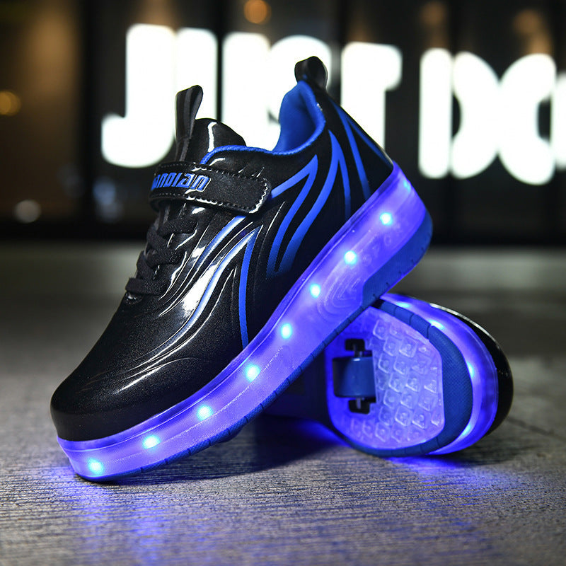 YONGBIAN LED Light-Up Roller Skate Shoes