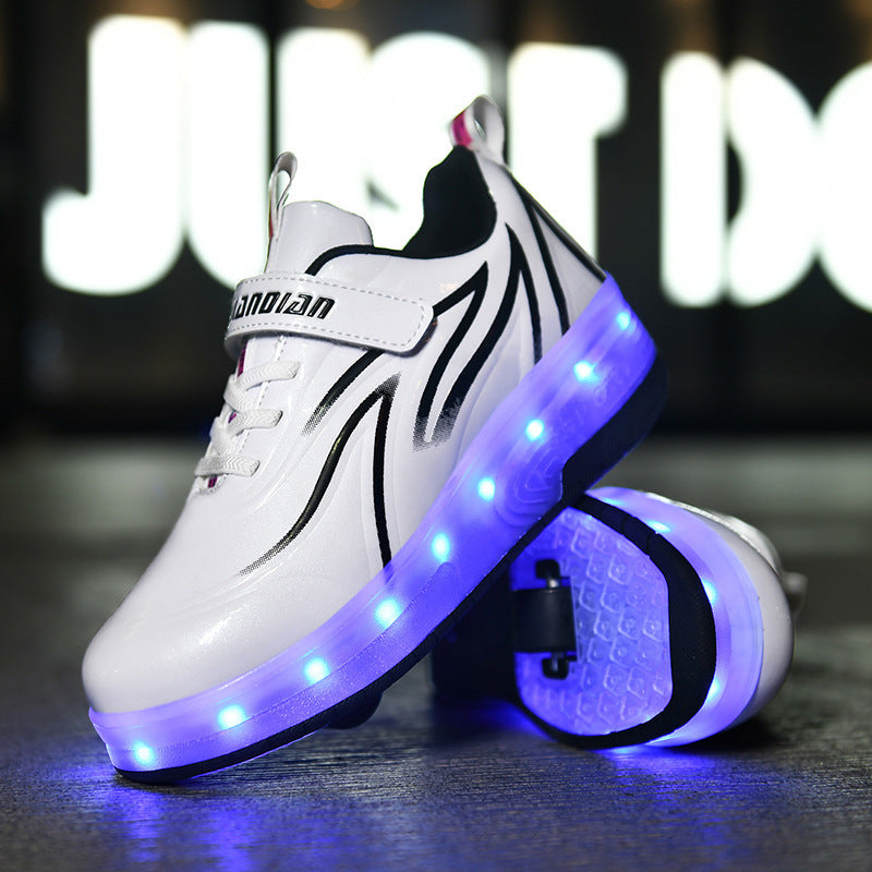 YONGBIAN LED Light-Up Roller Skate Shoes