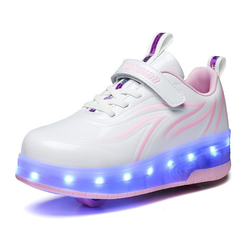 YONGBIAN LED Light-Up Roller Skate Shoes