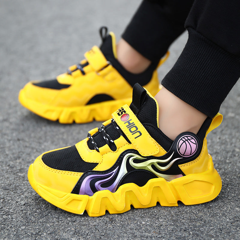 Kids' Yellow & Black Sneakers