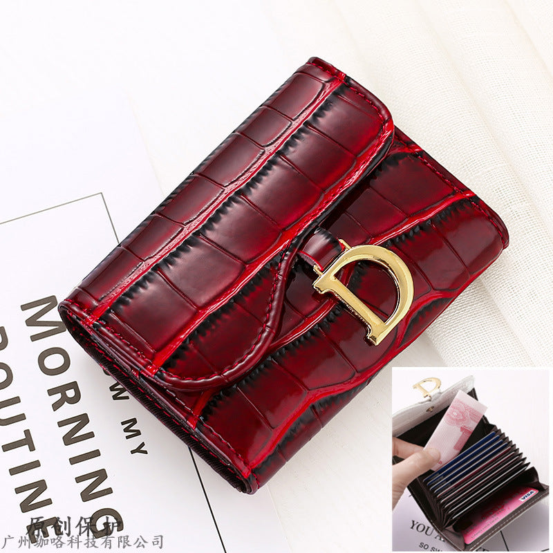 Ladies Textured Cowhide Card Holder