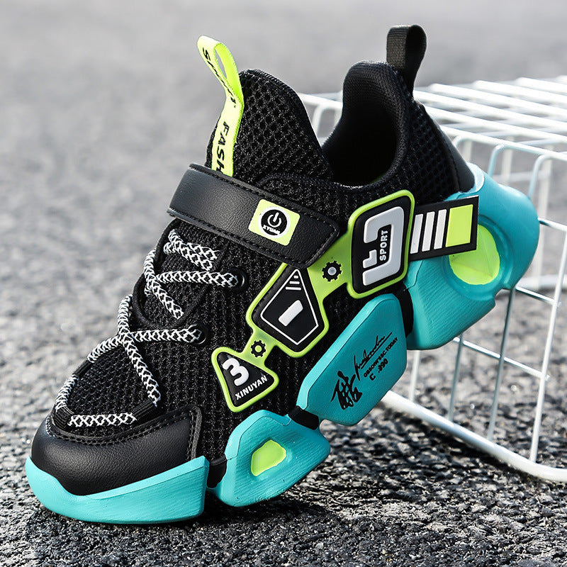 Mesh Velcro Sneakers - Breathable Fly Woven