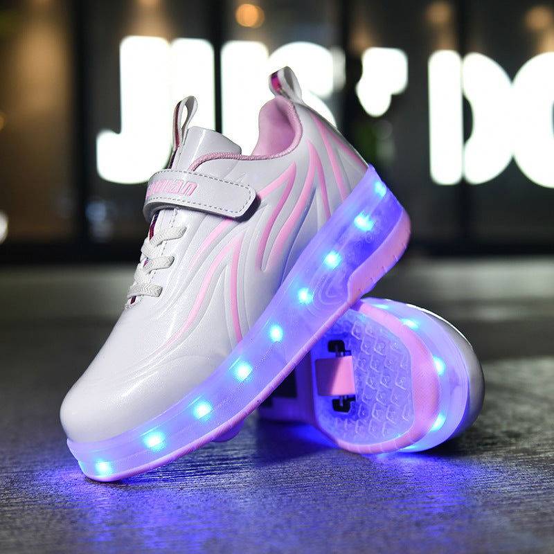 YONGBIAN LED Light-Up Roller Skate Shoes