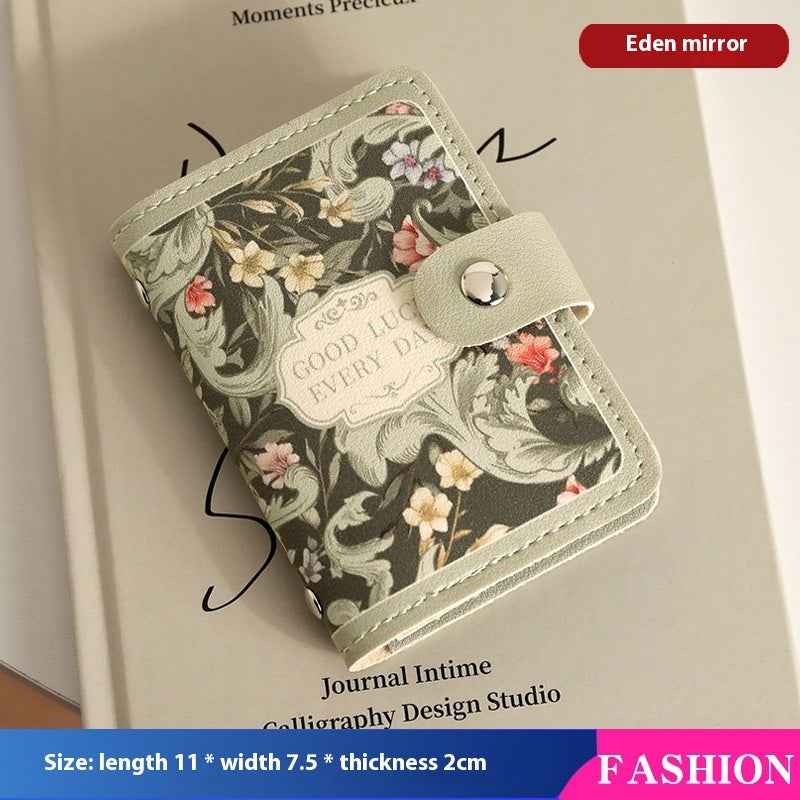 Retro Floral Oil Painting Card Holder
