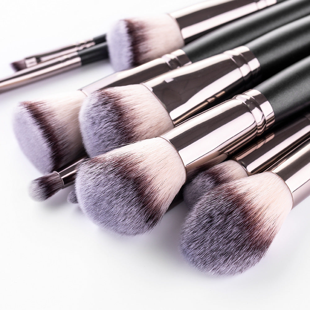 Complete 15-Piece Makeup Brush Set - Black