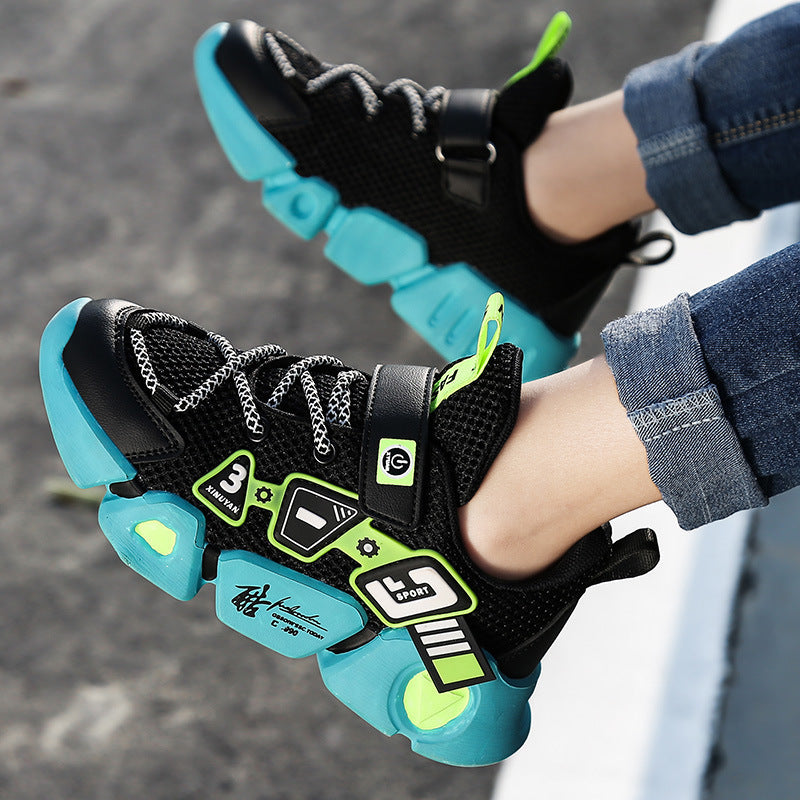 Mesh Velcro Sneakers - Breathable Fly Woven