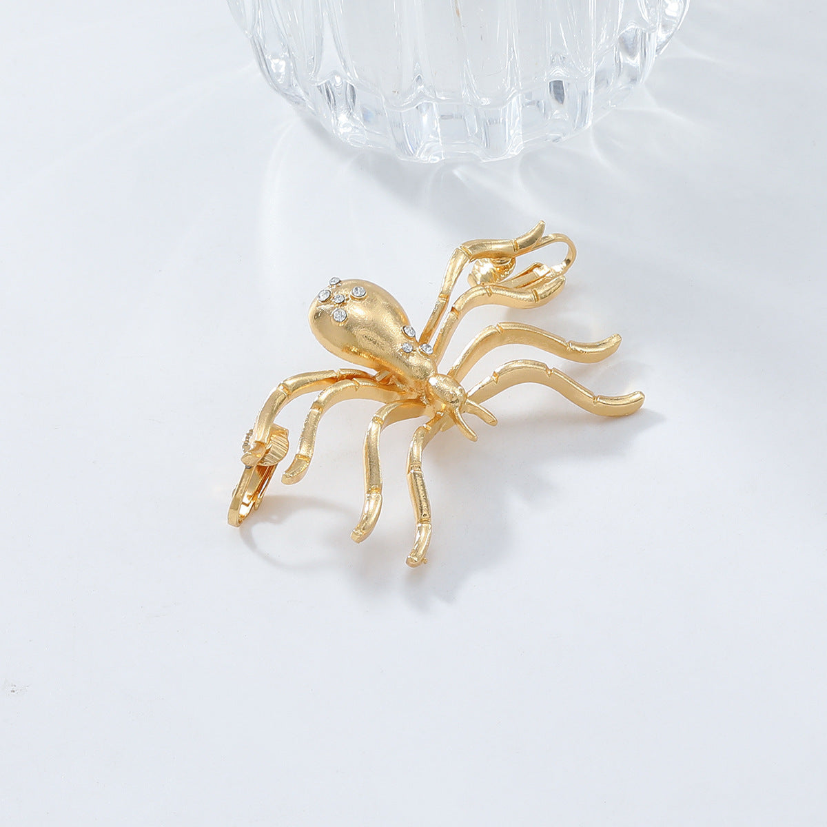 Bold Gold Spider Pendant Necklace