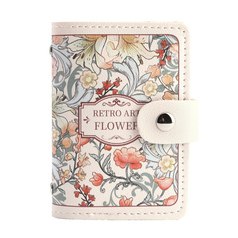 Retro Floral Oil Painting Card Holder