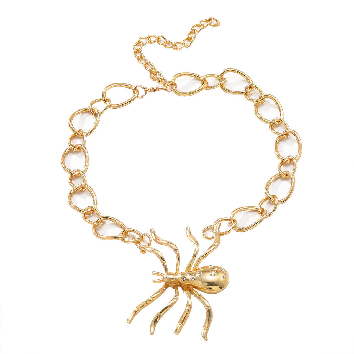 Bold Gold Spider Pendant Necklace