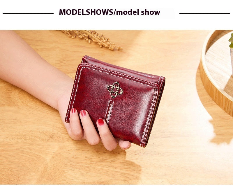 Women's Short Trifold Vintage Wallet