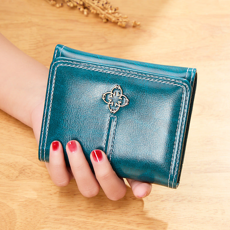 Women's Short Trifold Vintage Wallet